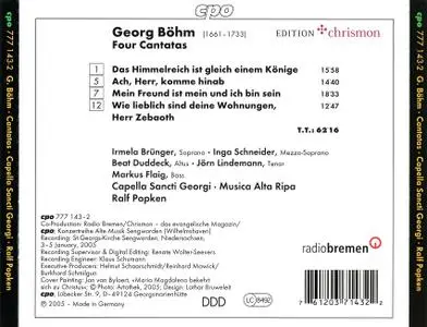 Ralf Popken, Musica Alta Ripa - Georg Böhm: Mein Freund ist mein. Cantatas (2005)