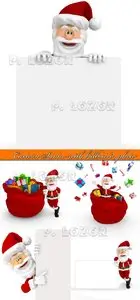 Cartoon Santa with billboard photo