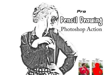 Pro Pencil Drawing Photoshop Action - 50810618