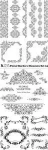 Vectors - Floral Borders Elements Set 24