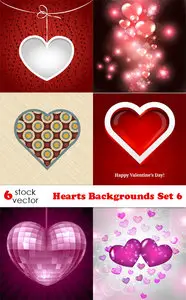 Vectors - Hearts Backgrounds Set 6