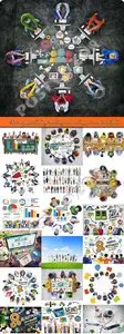 Business people branding marketing teamwork support concept stock photos