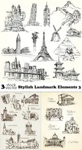 Vectors - Stylish Landmark Elements 3