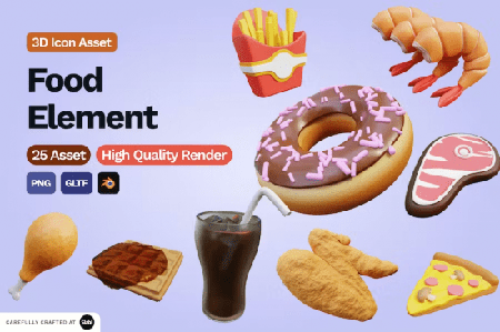 3D Food Element Icon