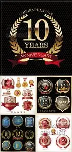 Anniversary Labels Vector