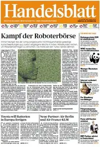 Das Handelsblatt am 09. Oktober 2012