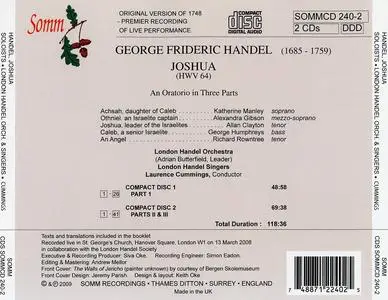 Laurence Cummings, London Handel Orchestra & Singers - George Frideric Handel: Joshua, Original version of 1748 (2009)