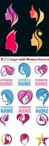 Vectors - Logo with Woman Faces 2