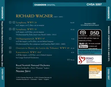 Neeme Järvi, Royal Scottish National Orchestra - Richard Wagner: Two Symphonies; Overture to 'Rienzi' (2012)