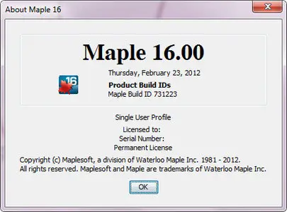 Maplesoft Maple 16.0