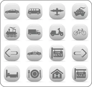 Transportation and travel icons