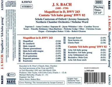 Jeremy Summerly, Nicholas Ward, Schola Cantorum of Oxford - Bach: Magnificat BWV 243; Cantata 'Ich habe genug' BWV 82 (1995)