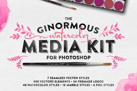 CreativeMarket - The Watercolor Media Kit (For PS)