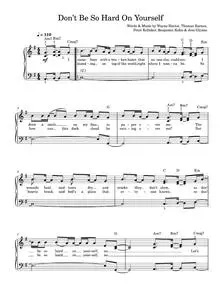 Don't Be So Hard On Yourself - Rudimental & Jess Glynne + Macklemore (Piano-Vocal-Guitar (Piano Accompaniment))