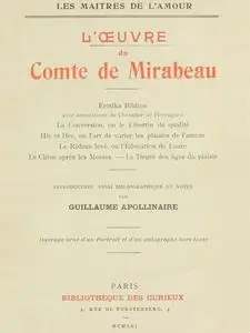 «L'oeuvre du comte de Mirabeau» by comte de Honoré-Gabriel de Riqueti Mirabeau