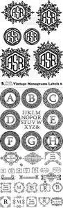 Vectors - Vintage Monograms Labels 6