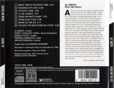 Al Smith - Hear My Blues (1959) {Prestige--Bluesville OBCCD-514-2 rel 1993}