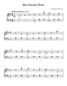 The Blue Danube Waltz - Johann Strauss Jr. (Easy Piano)