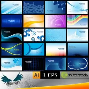 Set of 20 business vector cards