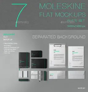 GraphicRiver - Moleskine Flat Mockup / Stationery / Branding
