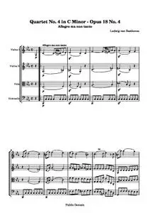 BeethovenLv - Quartet No. 4 in C Minor: 1. Allegro ma non tanto