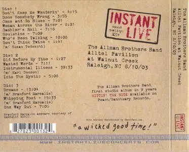 The Allman Brothers Band - Alltel Pavilion At Walnut Creek Raleigh, NC 08/10/03 (2003) {3CD Box Set}