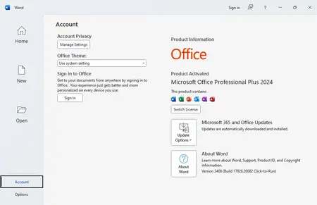 Microsoft Office Professional Plus 2024 VL 2408 Build 17928.20082 (x86/x64) Final