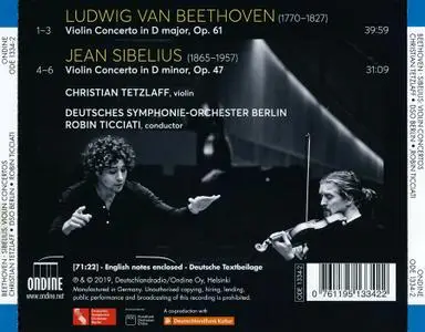 Christian Tetzlaff, Robin Ticciati, Deutsches Symphonie-Orchester Berlin - Beethoven, Sibelius: Violin Concertos (2019)