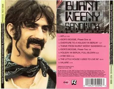 Frank Zappa - Hot Rats (1969) + Burnt Weeny Sandwich (1970) {1995 Ryko Remaster Complete Series}