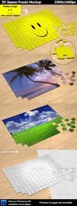 GraphicRiver 3D Jigsaw Puzzle Mockup