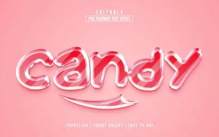 Candy editable psd text effect style