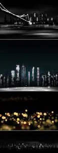 Night City Backgrounds Vector