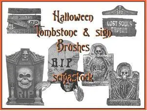 Halloween Tombstone Brushes for Adobe Photoshop