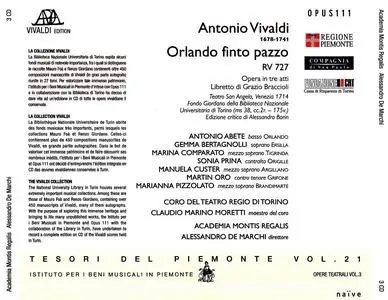 Alessandro De Marchi, Academia Montis Regalis - Vivaldi: Orlando finto pazzo (2004)