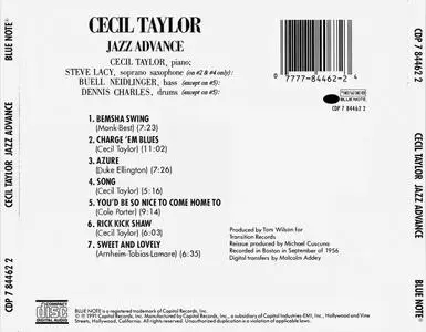 Cecil Taylor - Jazz Advance (1956) {Blue Note CDP 7 84462 2 rel 1991}