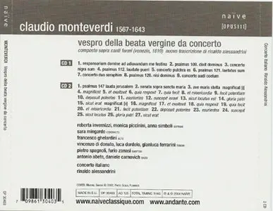 Claudio Monteverdi: Vespro della Beata Vergine (Concerto Italiano; Rinaldo Alessandrini)