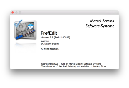 PrefEdit 3.6 Build 150519 (Mac OS X)