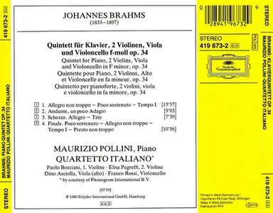 Maurizio Pollini, Quartetto Italiano - Johannes Brahms: Klavierquintett, Op. 34 (1987)