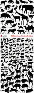 Vectors - Silhouettes of Animals Mix 4