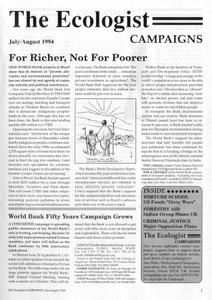 Resurgence & Ecologist - Campaigns (Vol 24 No 4 - July/August 1994)