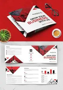 Brochure with Red Color Accents 525675019
