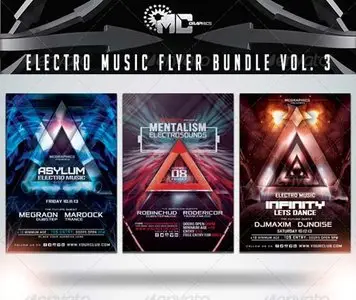GraphicRiver Electro Music Flyer Bundle Vol. 3