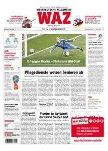 WAZ Westdeutsche Allgemeine Zeitung Essen-Postausgabe - 18. Juni 2018