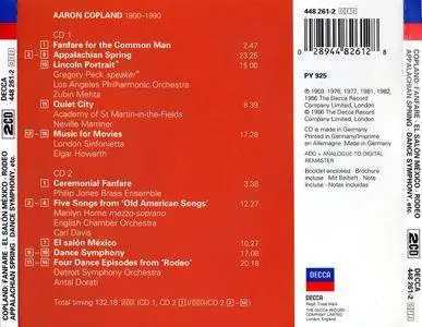 Zubin Mehta, Sir Neville Marriner, Carl Davis, Antal Dorati, Marilyn Horne - Aaron Copland: Orchestral & Vocal Works (1996) 2CD