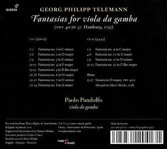 Paolo Pandolfo - Telemann: Fantasias for Viola da gamba (2017)