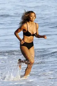 Ciara Wearing Bikini For Music Video Shoot Malibu August 19, 2012