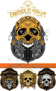 Skull T-shirt design logos vector