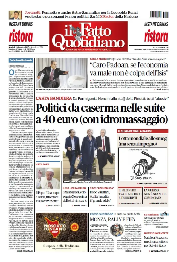 Il Fatto Quotidiano - 1 Dicembre 2015