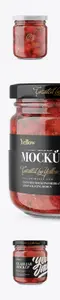 Glass Jar with Strawberry Jam Mockup - Front View 23988
