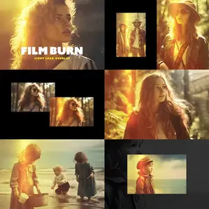 Film Burn Light Leak Overlays - Photoshop Effects